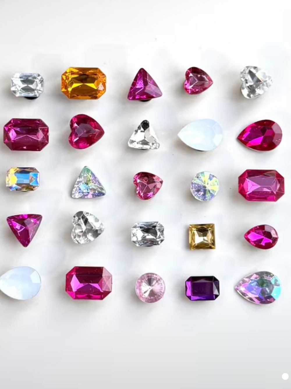 CROC Charms Fashion Gemstone Shoe Buckle Accessories - Pink Multi-Color NWT